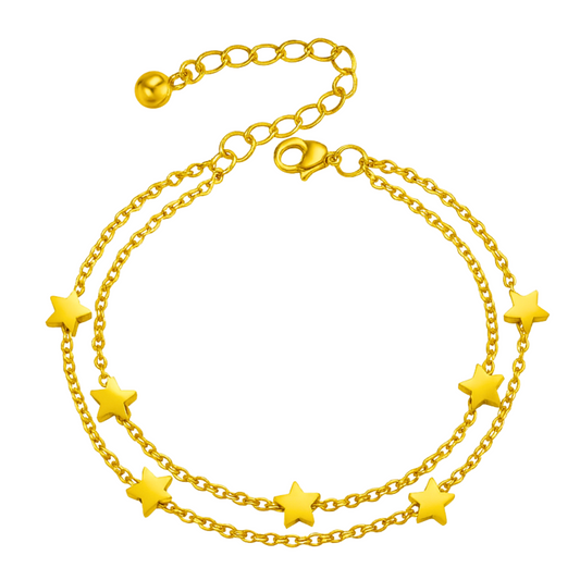 Bracelet ETOILES Acier inoxydable plaqué or
