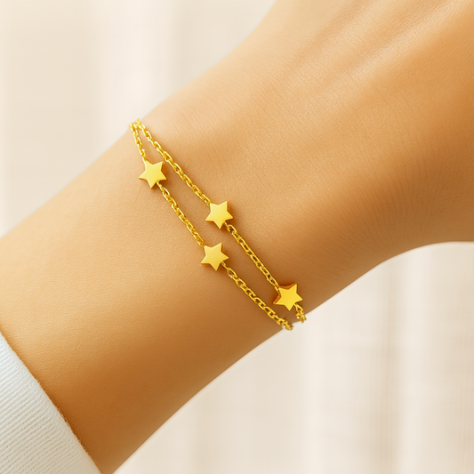 Bracelet ETOILES Acier inoxydable plaqué or