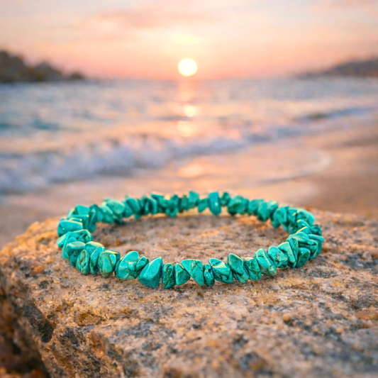 Bracelet OCEANE bleu - Bijou en pierres turquoises naturelles