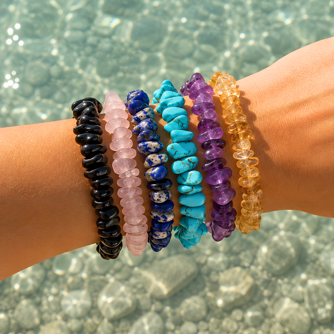 Duo de bracelets Océane au choix : Pierres naturelles