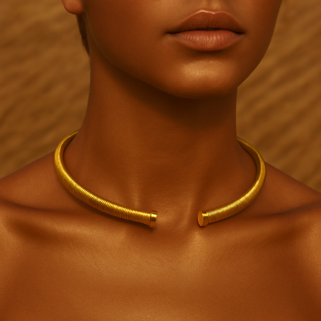 Collier ASTRA - Torque en acier inoxydable plaqué or