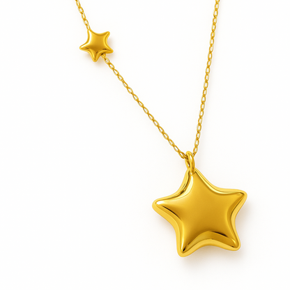 Collier ETOILES - Acier inoxydable plaqué or