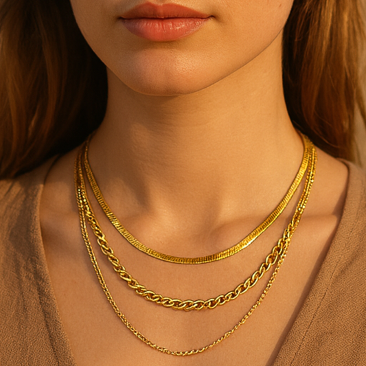 Collier RAYONS - Acier inoxydable plaqué or