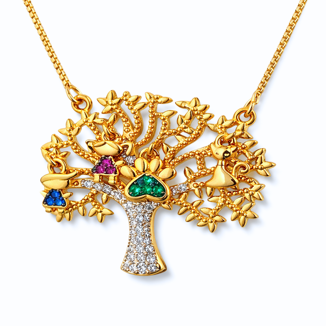 Collier EDEN - zircons naturels et cuivre plaqué or