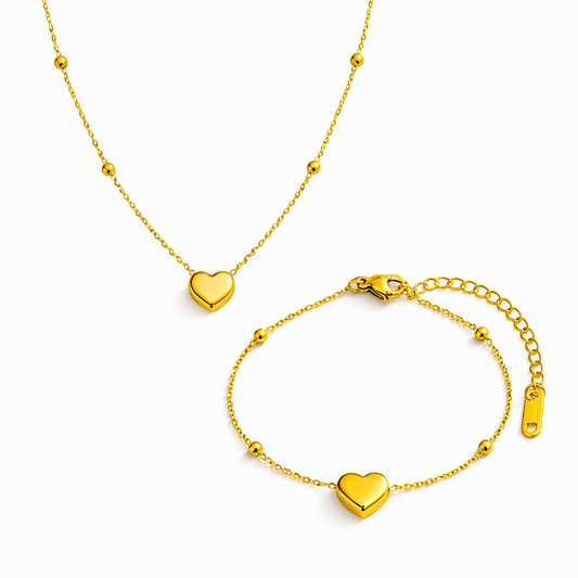 Ensemble AMOUR - Bijoux minimaliste et poétique dorés à l'or