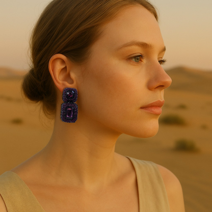 Boucles d'oreilles MAUVE MERVEILLE - Zircons naturels