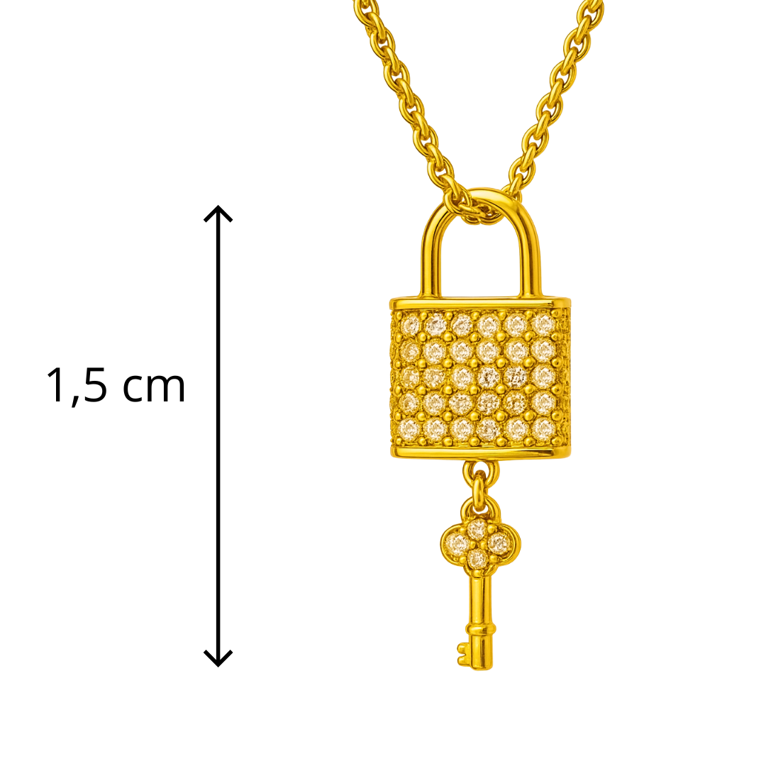 Collier TRESOR - Acier inoxydable plaqué or et zircons naturels