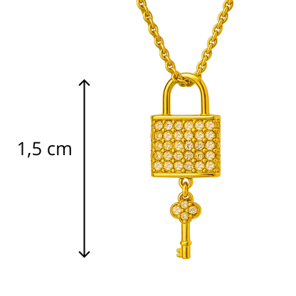 Collier TRESOR - Acier inoxydable plaqué or et zircons naturels