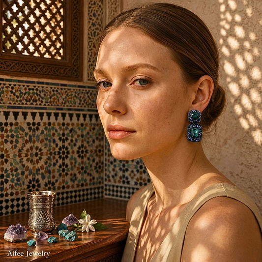 Boucles d'oreilles VERT MERVEILLE - Allure audacieuse et éclat d'exception