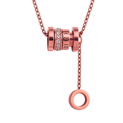 Collier AUGUSTA - Titane inoxydable plaqué or et zircons