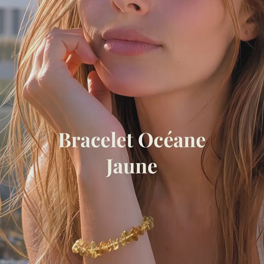 Bracelet OCEANE jaune - Citrine naturelle éclatante et solaire