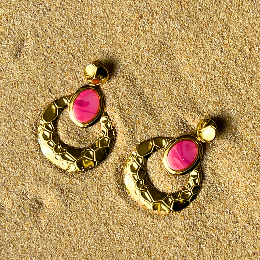 Boucles d'oreilles VOLUPTE rose, collection ROMAINE par AIFEE Jewelry. www.aifee-jewelry.com
